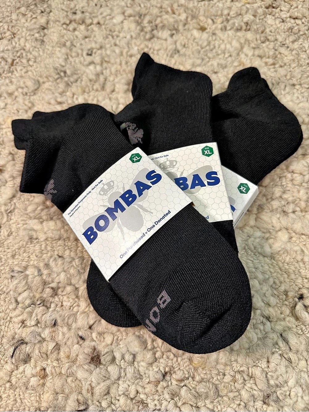 Bombas Solid Ankle Socks Black XL